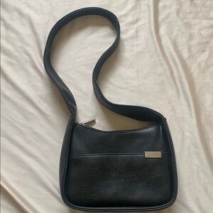 Vintage Black Rosetti Shoulder Purse | 90s Faux Leather Black Bag